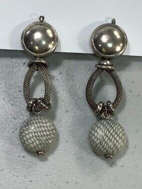 Vintage CB Cecilia Bringheli Clip On Lucite drop Earrings Italy